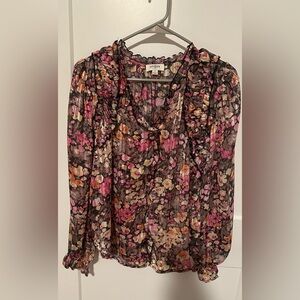 Umgee Women's Floral Ruffle Top